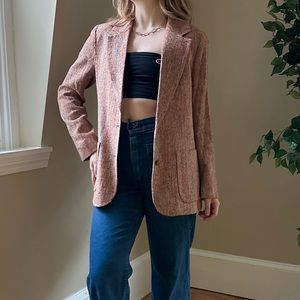 Vintage Pink Tweed Blazer